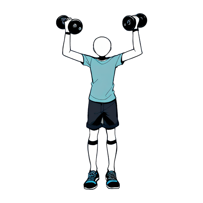 Dumbbell Shoulder Press, drawn in position