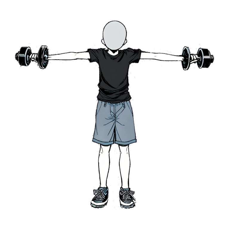 Lateral Raise, drawn in position
