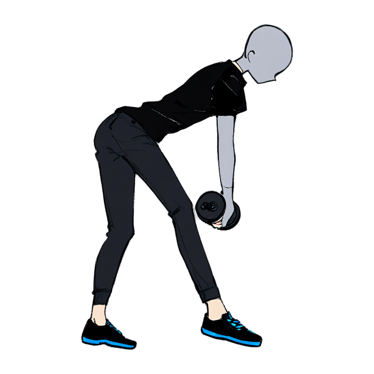 Stiff-Leg Deadlift, drawn in position