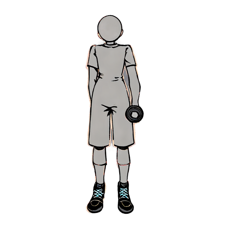 Suitcase Carry, drawn in position