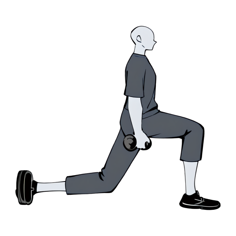 Walking Lunge, drawn in position