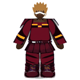A painted avatar: the Tank top outfit on the Heavy build, with the Mohawk hairstyle and the Visor eye style